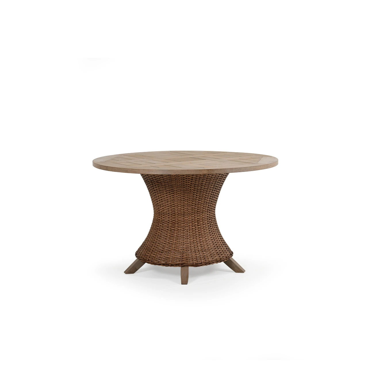 Sanibel Outdoor Wicker 48" Round Dining Table In Nutmeg - Image 3
