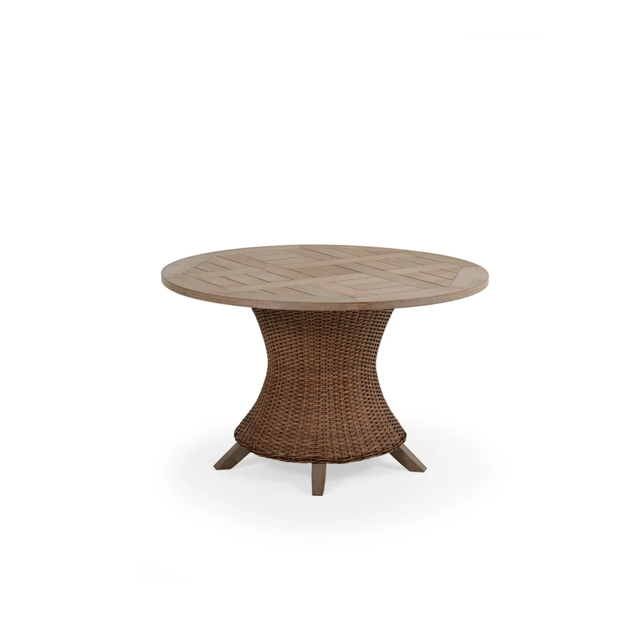 Sanibel Outdoor Wicker 48" Round Dining Table In Nutmeg - Image 4