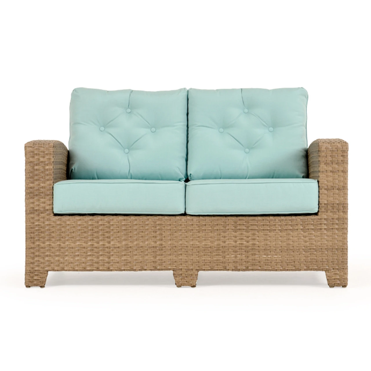 Kokomo Outdoor Wicker Loveseat In Oyster Grey - Image 6