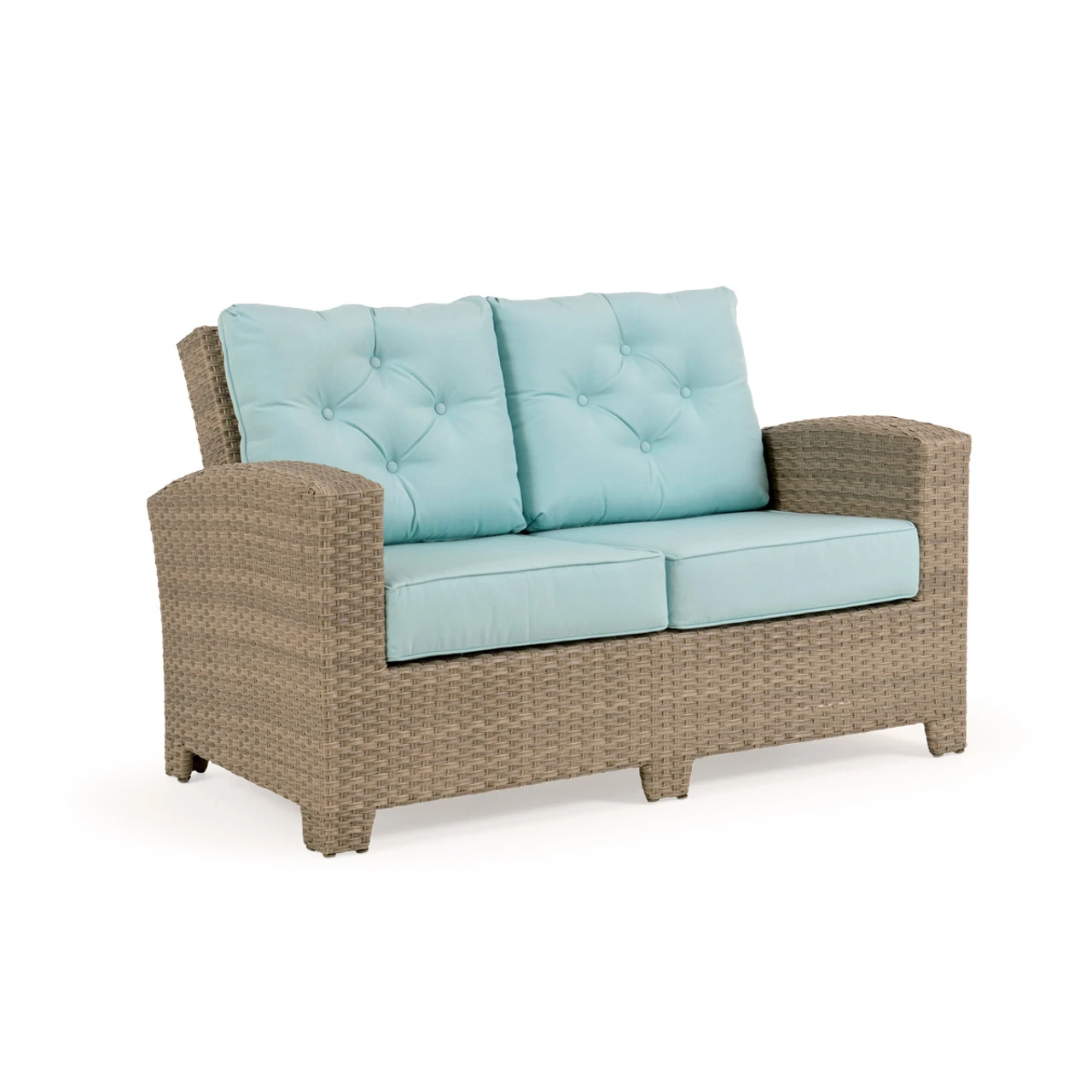 Kokomo Outdoor Wicker Loveseat In Oyster Grey