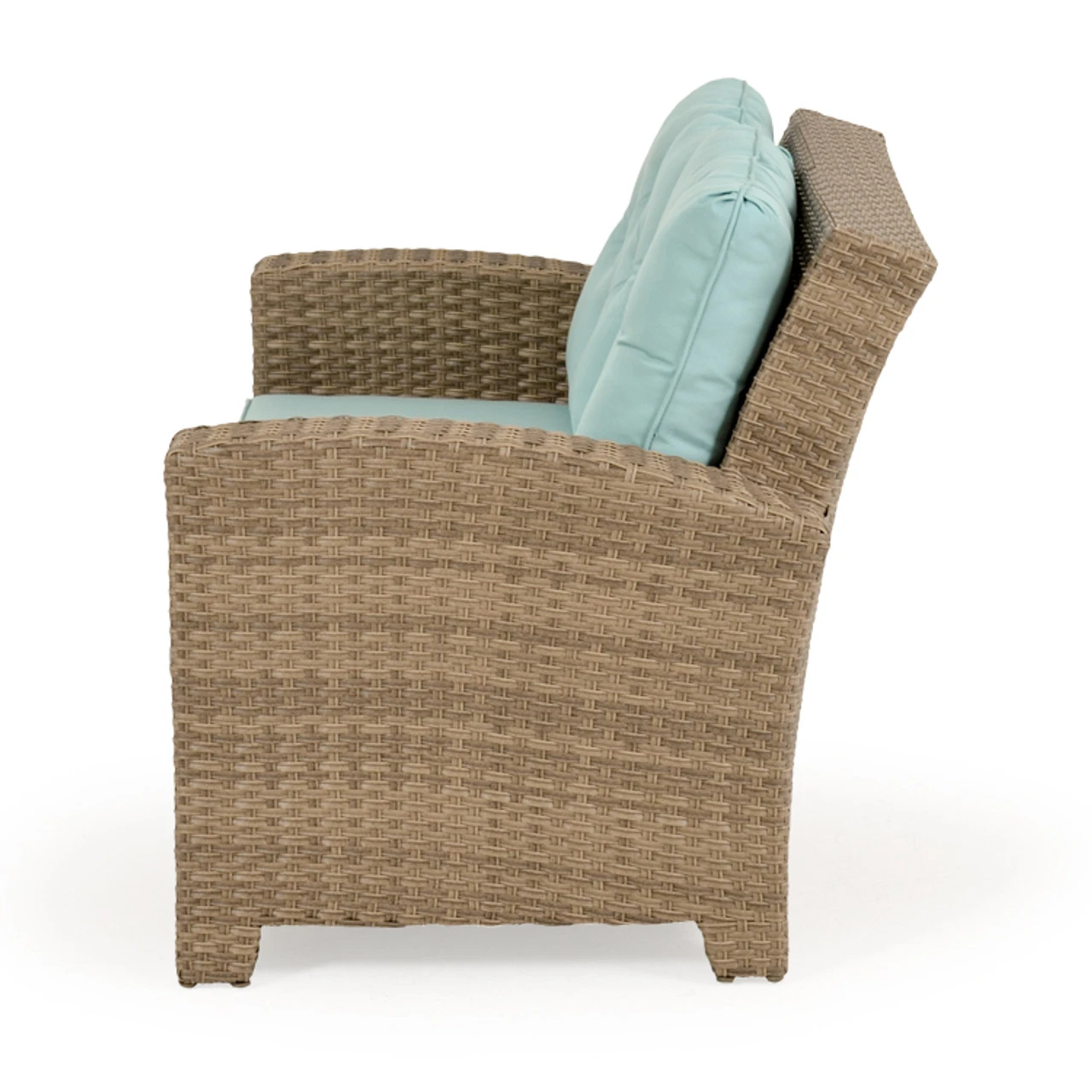 Kokomo Outdoor Wicker Loveseat In Oyster Grey - Image 2