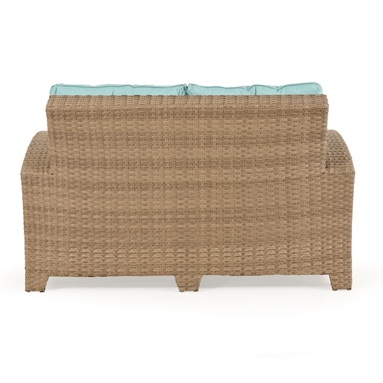 Kokomo Outdoor Wicker Loveseat In Oyster Grey - Image 5