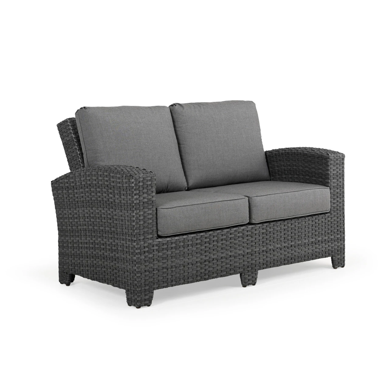Kokomo Outdoor Wicker Loveseat In Oyster Grey - Image 3