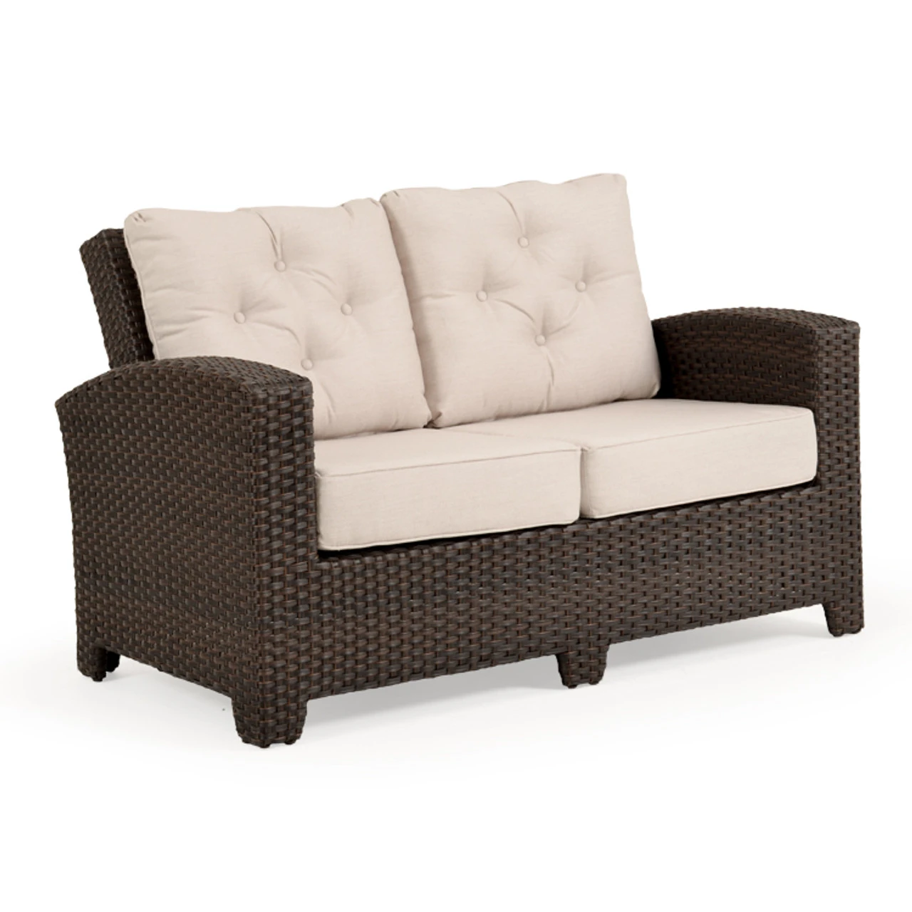 Kokomo Outdoor Wicker Loveseat In Oyster Grey - Image 7