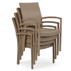 Kokomo Outdoor Stackable Dining Chair In Oyster Grey