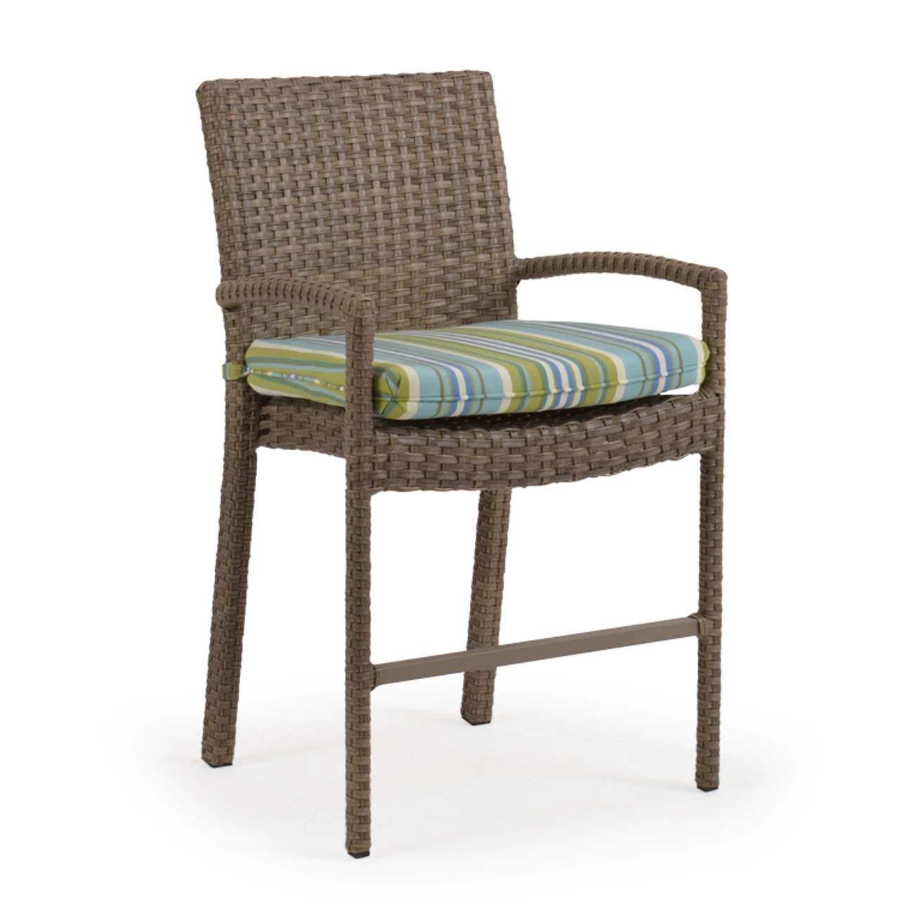 Kokomo Outdoor Wicker Counter Stool In Oyster Grey