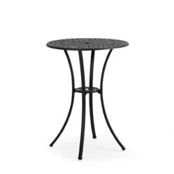 Trellis Outdoor Cast Aluminum 30" Round Bar Table