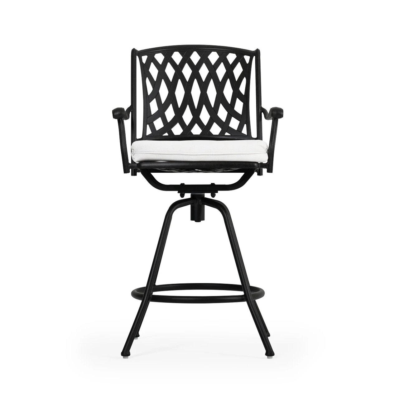 Trellis Outdoor Cast Aluminum Swivel Bar Stool - Image 3
