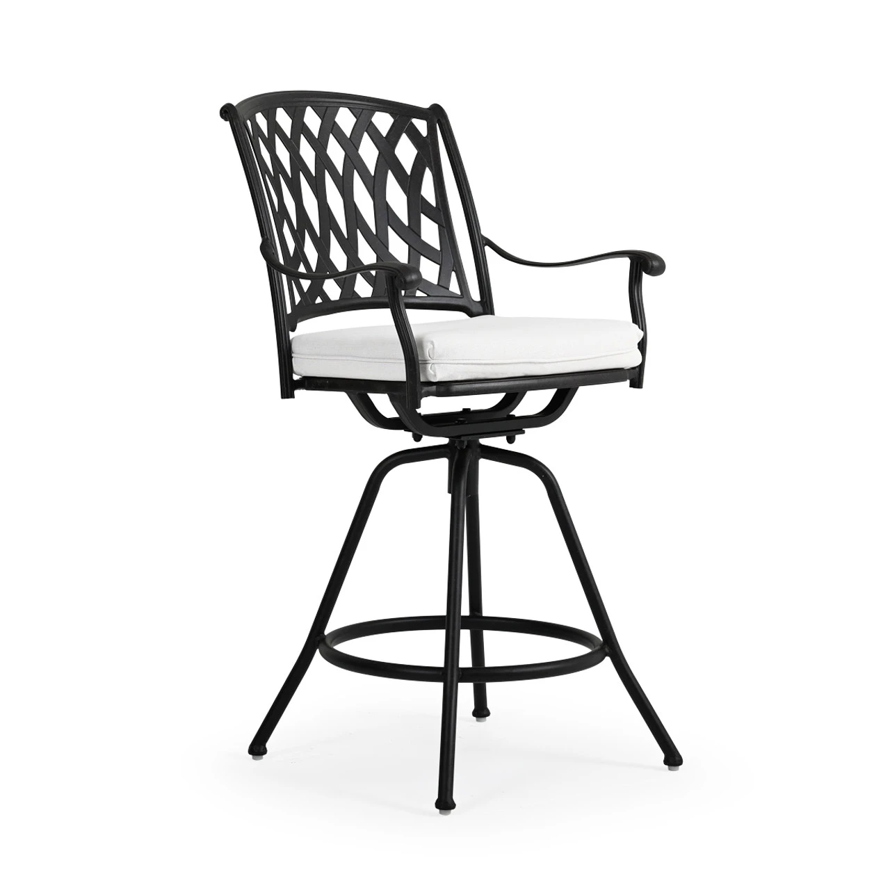 Trellis Outdoor Cast Aluminum Swivel Bar Stool - Image 6