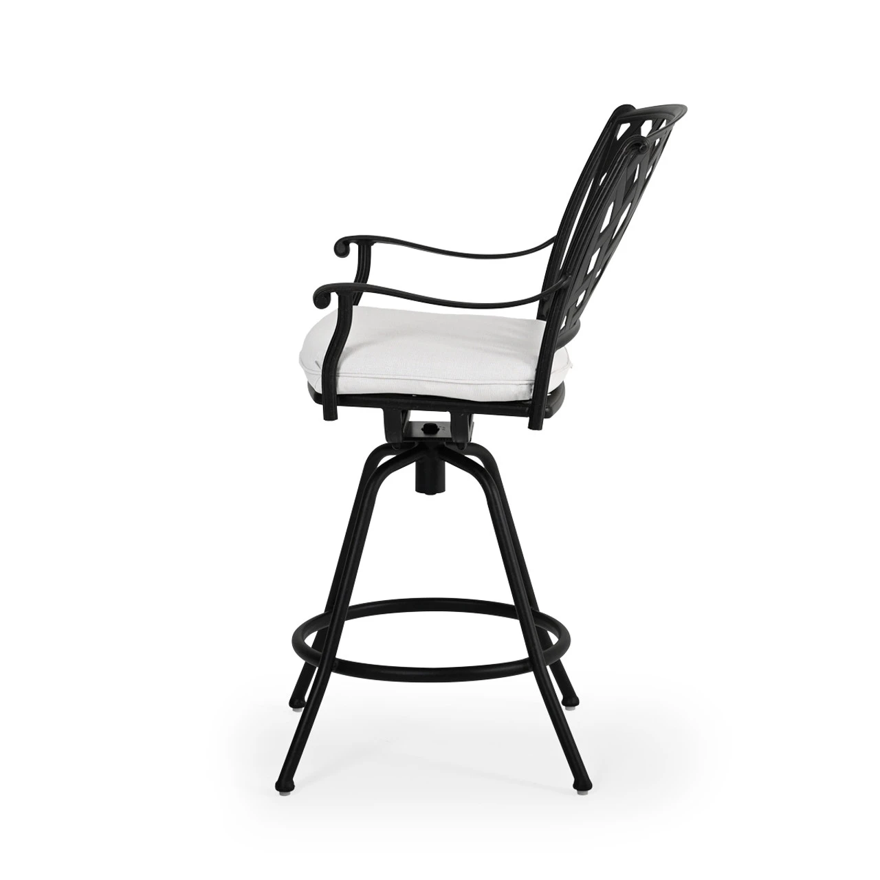 Trellis Outdoor Cast Aluminum Swivel Bar Stool - Image 5