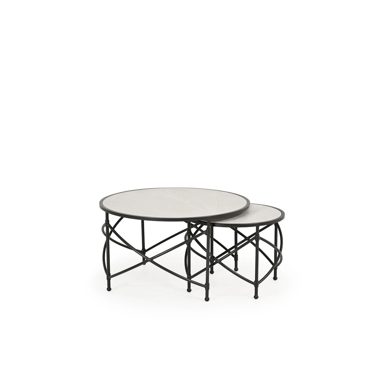 Bermuda Outdoor Aluminum Cocktail Table With Tile Top - Image 2