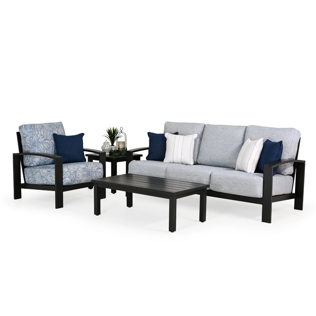 Costa Outdoor Aluminum Sofa In Carbon Finish