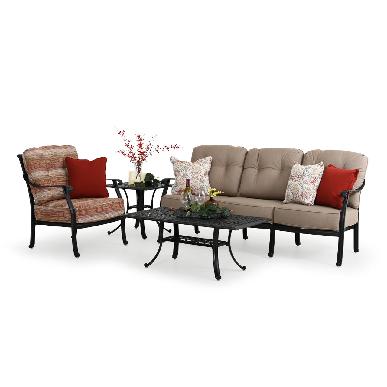 Charleston Outdoor Cast Aluminum Ottoman - Image 4