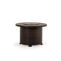 Maldives Outdoor 36" Round Fire Pit In Black Walnut