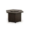 Maldives Outdoor Aluminum 42" Hexagon Fire Pit In Black Walnut