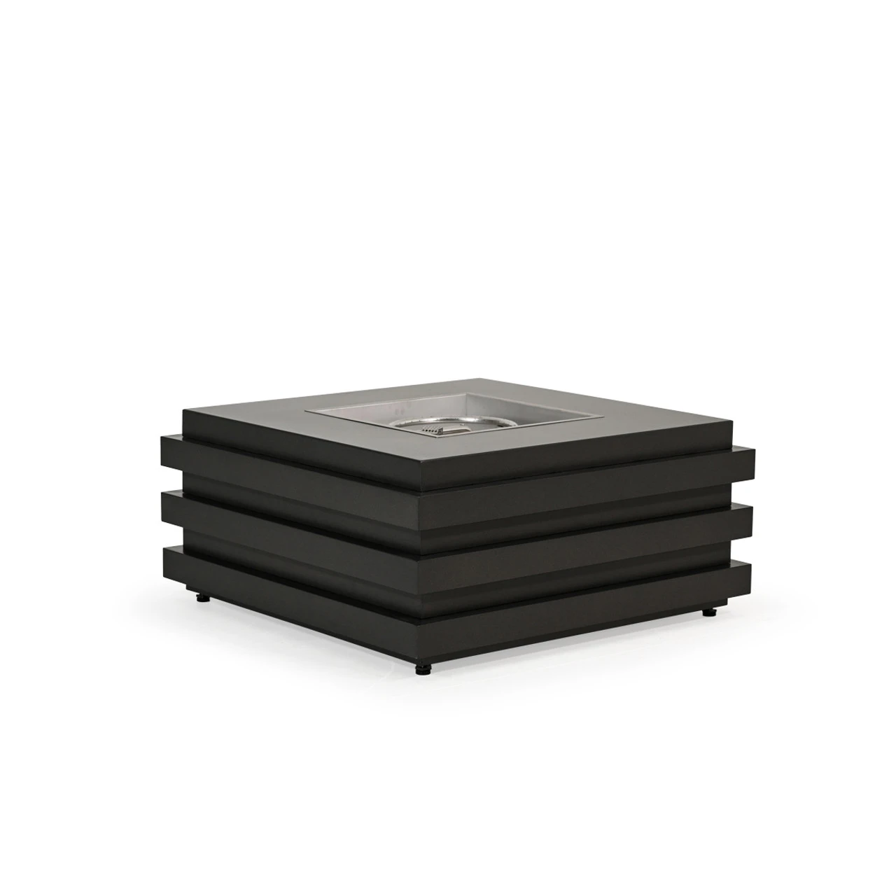 Costa Outdoor Aluminum 42" Square Fire Pit In Carbon Finish