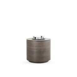 Maui Outdoor PoliSoul™ Round Fire Pit With Wind Guard In Vintage Walnut