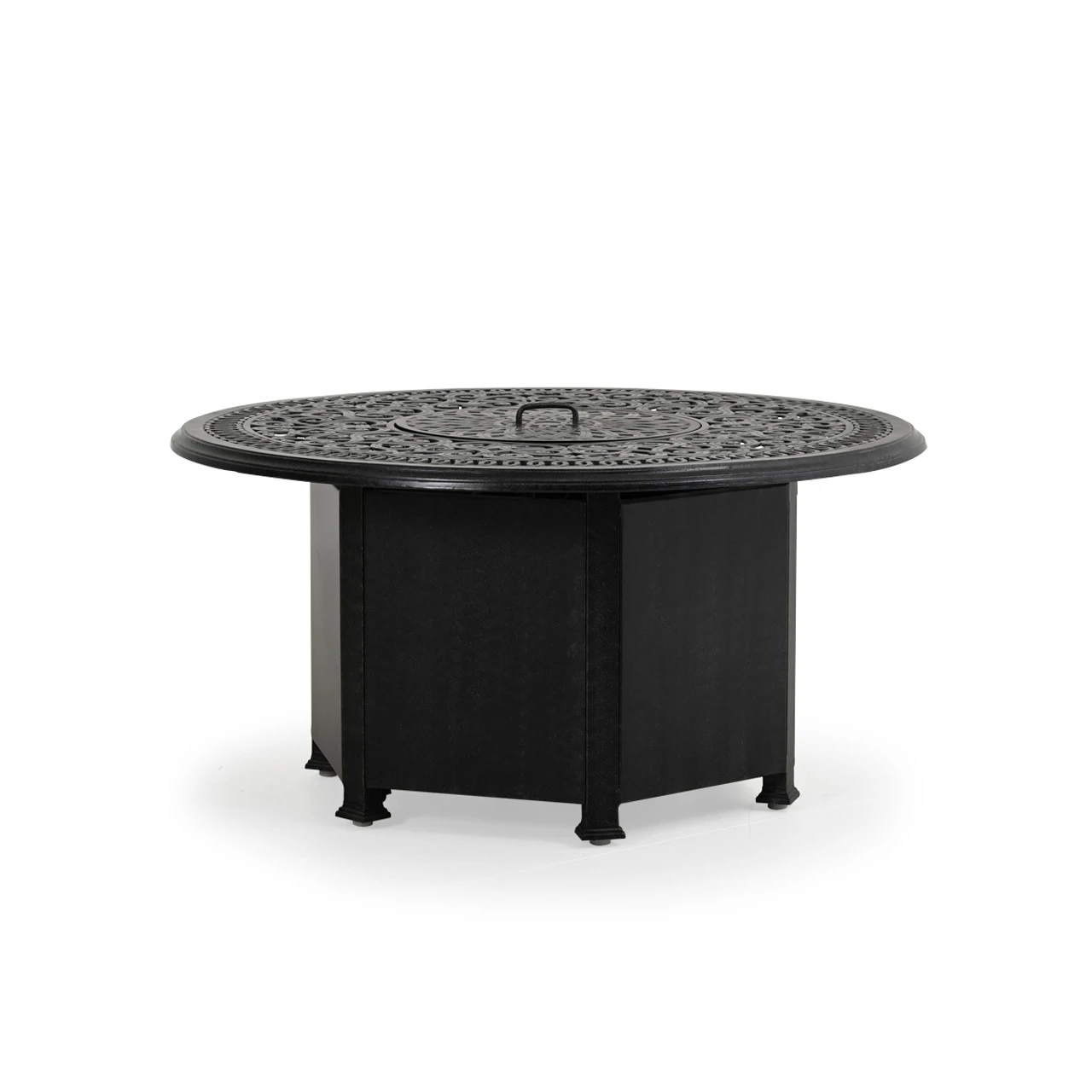 Charleston Outdoor Cast Aluminum 48" Round Fire Pit With Lid - Image 4