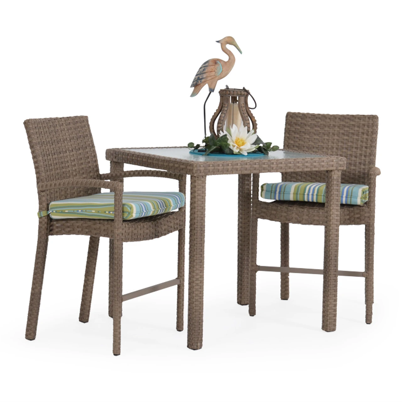 Kokomo Outdoor Wicker Counter Stool In Oyster Grey - Image 3