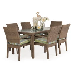 Kokomo Outdoor 62" X 34" Rectangular Dining Table In Oyster Grey
