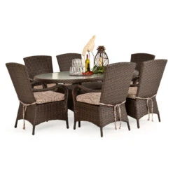 Kokomo Outdoor Wicker 40" X 70" Oval Dining Table In Tortoise Shell