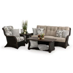 Maldives Outdoor Wicker Loveseat In Clove Weave