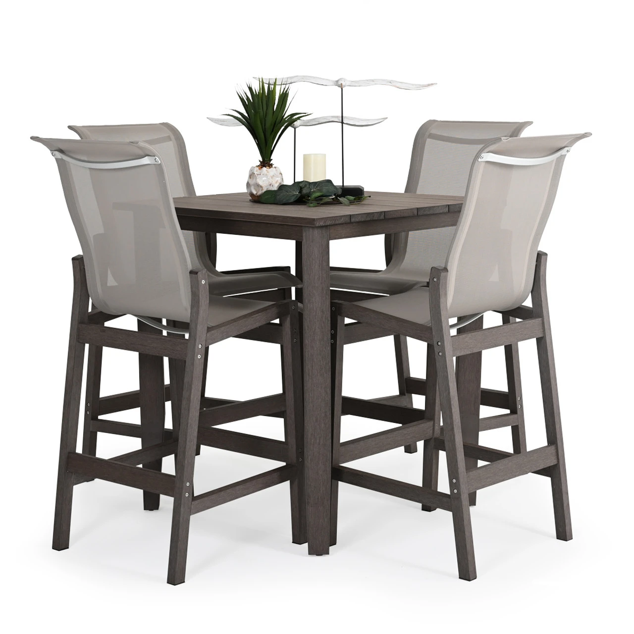 Maui Outdoor PoliSoulâ„¢ Sling Bar Chair In Vintage Walnut - Image 5