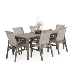 Maui Outdoor PoliSoul™ 40" X 80" Rectangle Dining Table In Vintage Walnut