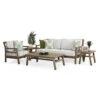 Maui Outdoor PoliSoul™ Ottoman In Weathered Teak