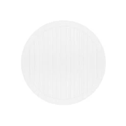 Madeira Outdoor Aluminum 48" Round Poly Top Dining Table In Linen