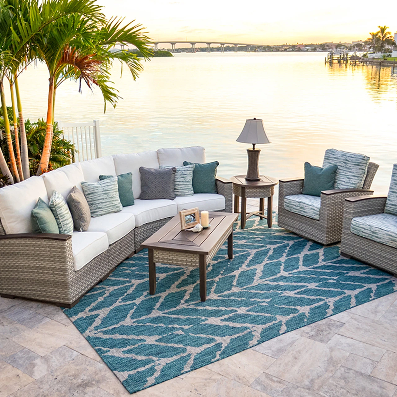 Retreat Outdoor Wicker Armless Chair In Pebblestone