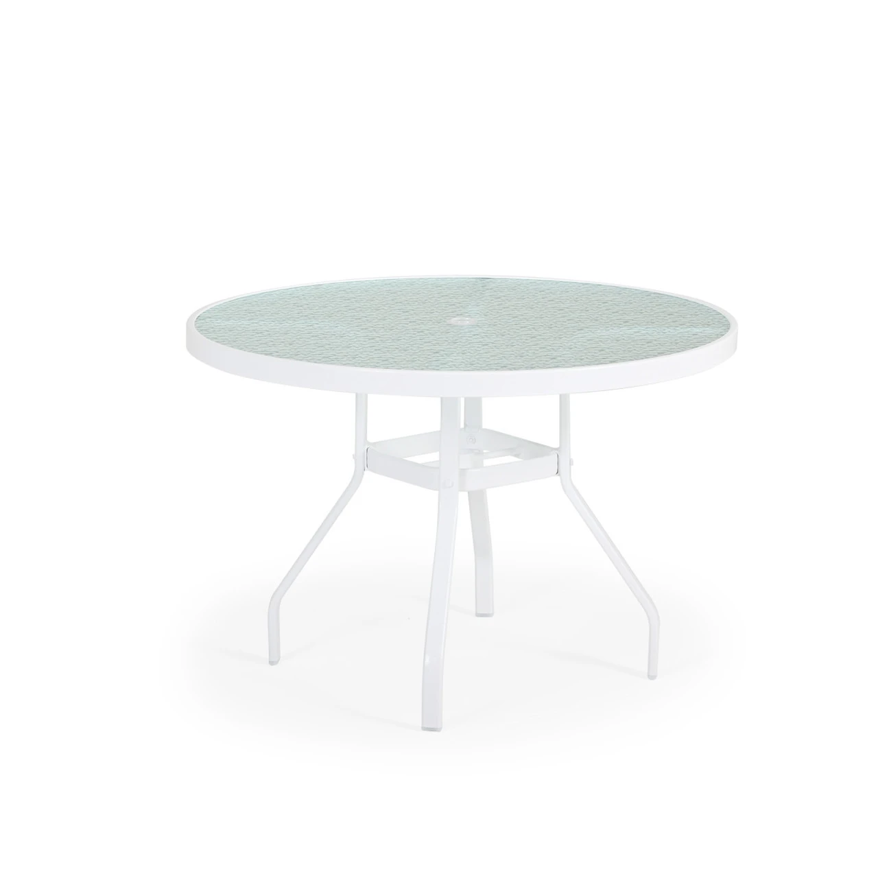 42" Round Glass Top Dining Table In River White - Image 3
