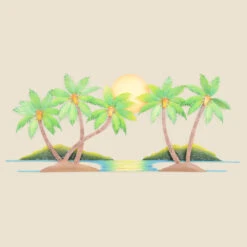 Five Palm Trees Metal Wall Art
