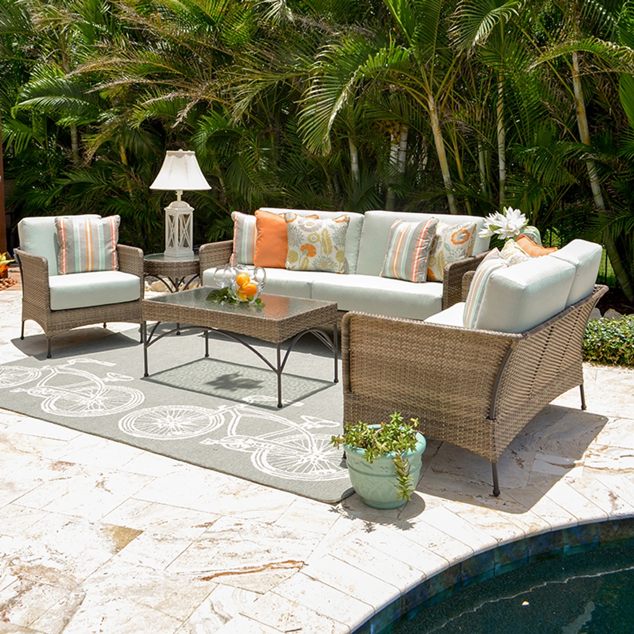 Garden Terrace Outdoor Wicker Sofa - Image 4